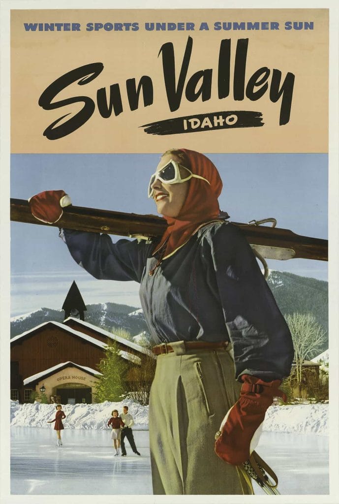 Sun Valley Idaho Winter Sports Under A Summer Sun 1940s Vintage Travel Poster