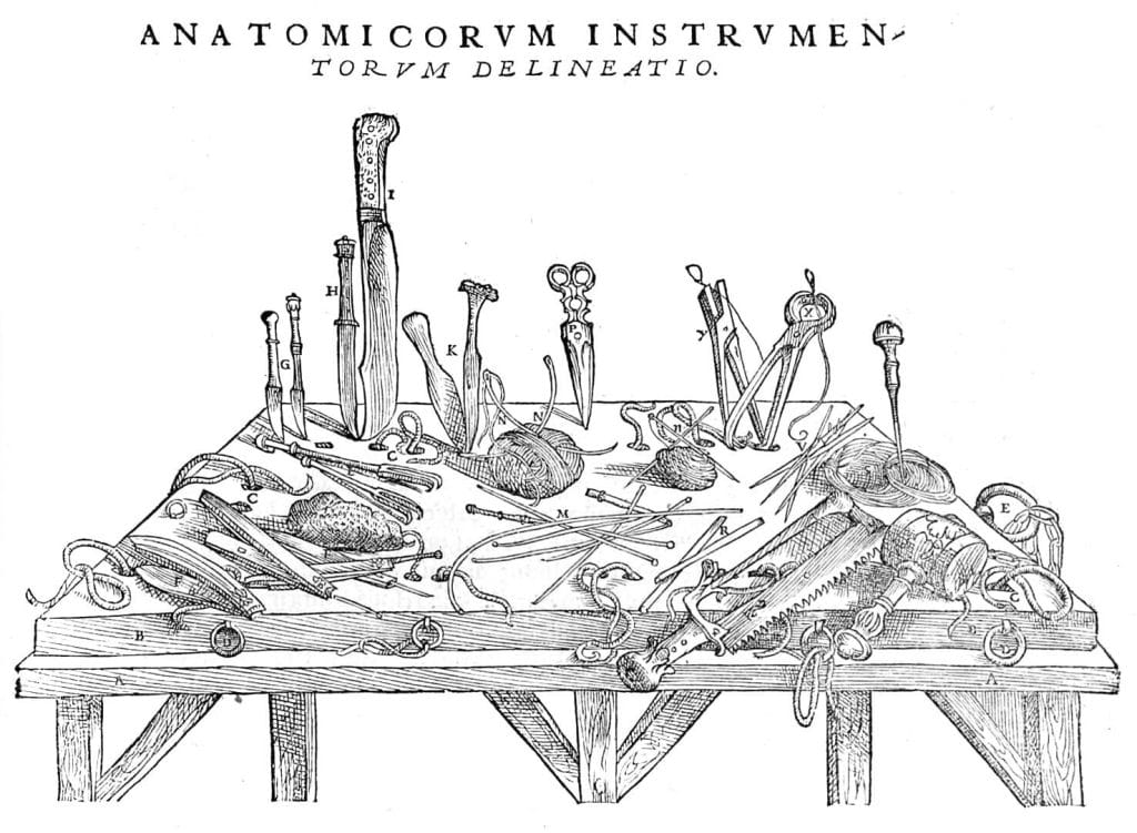 Tools Used By Andreas Vesalius For Disecting The Human Body Vintage Anatomy Illustrations