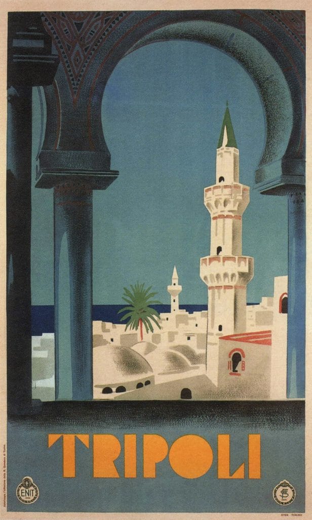 Tripoli Vinage Travel Poster 1930 Vintage Travel Poster