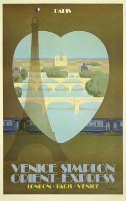 Venice Simplon Orient Express–paris Pierre Fix Masseau 1982 Vintage Travel Poster
