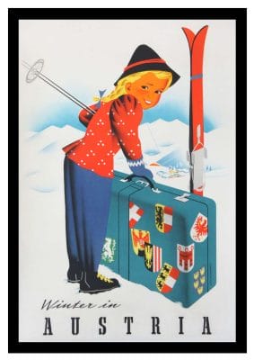 Winter In Austria By Atelier Hofmann 1940s Vintage Travel Poster