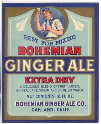Bohemian Ginger Ale Soda Label 1930s