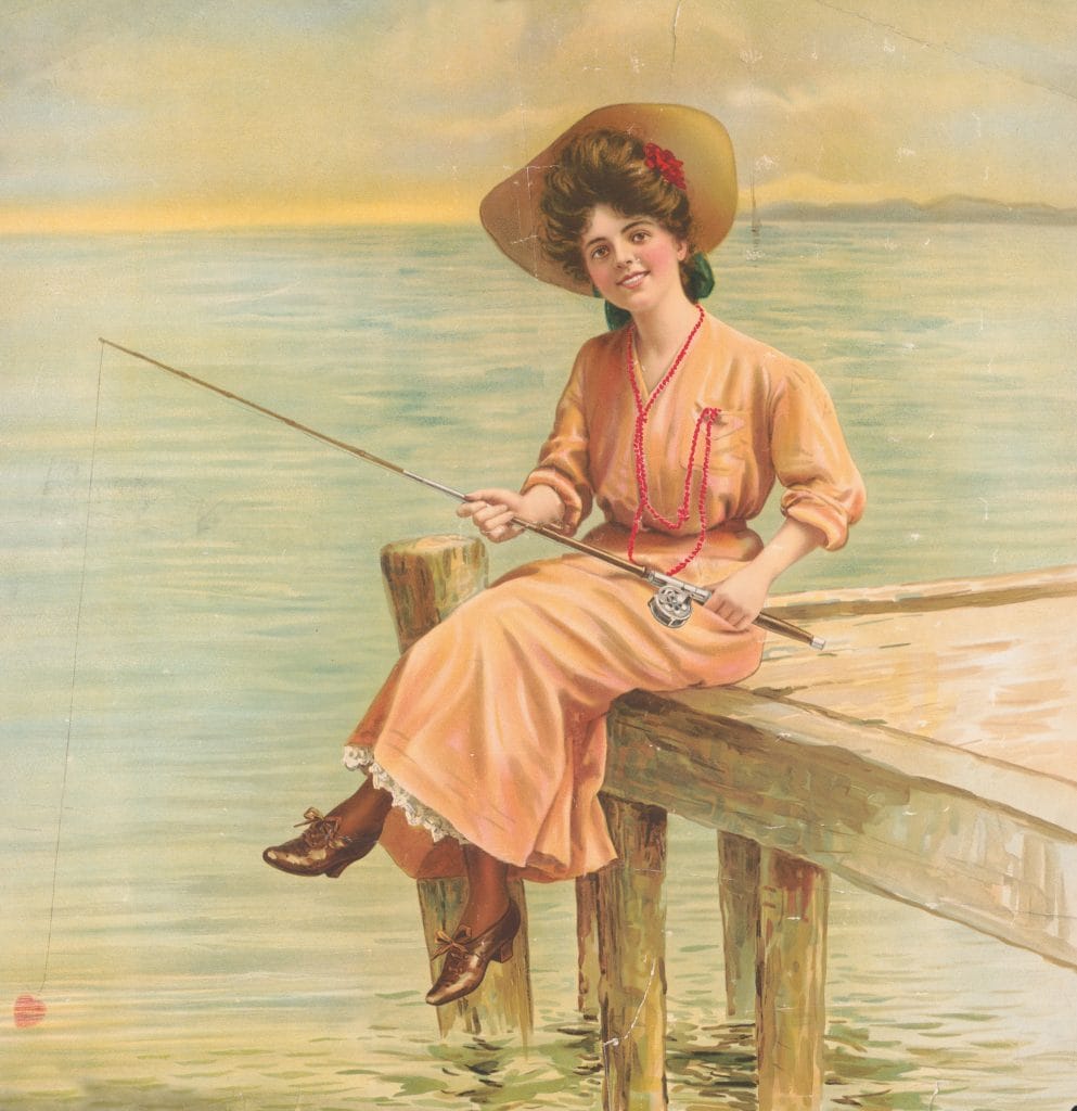 Fishing Vintage Illustration Of Women