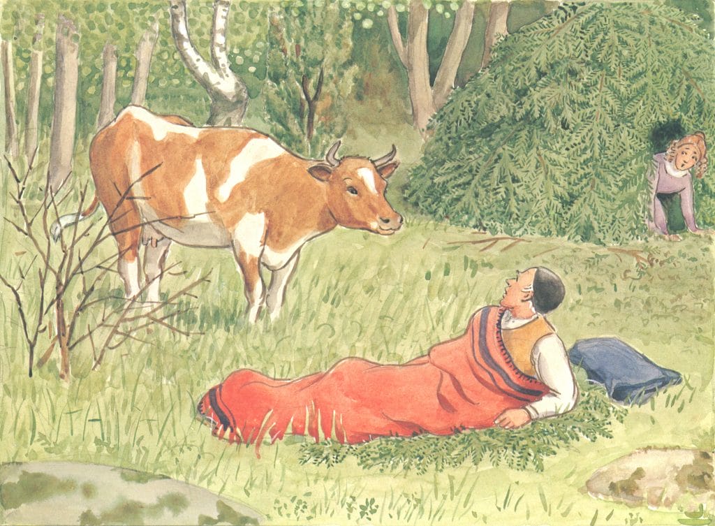 Man Waking Up To A Cow Looking At Him