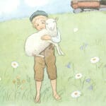 Pelle The Boy Holding A Lamb