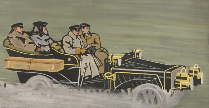 The Modern Chariot Vintage Car Illustration