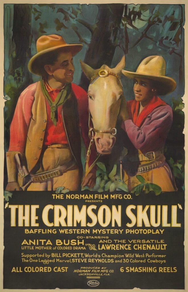Vintage Advertisement Of Movie Cowboy And Cowgirl Holding A Horse