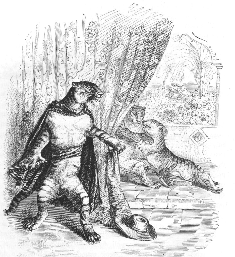 Vintage Anthropomorphic Illustration Of A Tigers