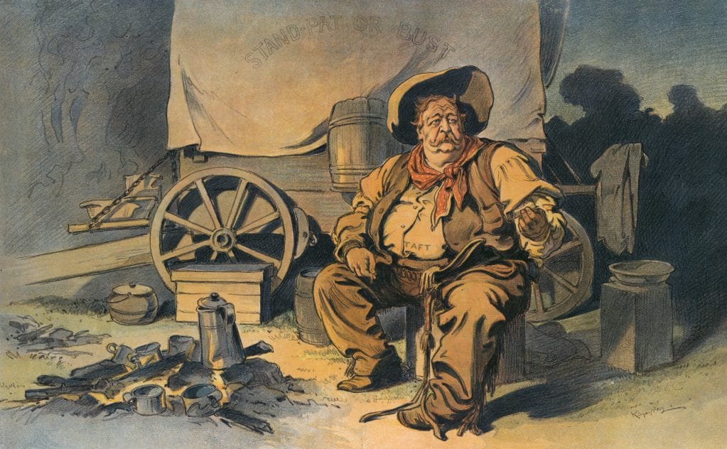 Vintage Cowboy Illustration Cowboy Sitting Down In Front Of Wagon
