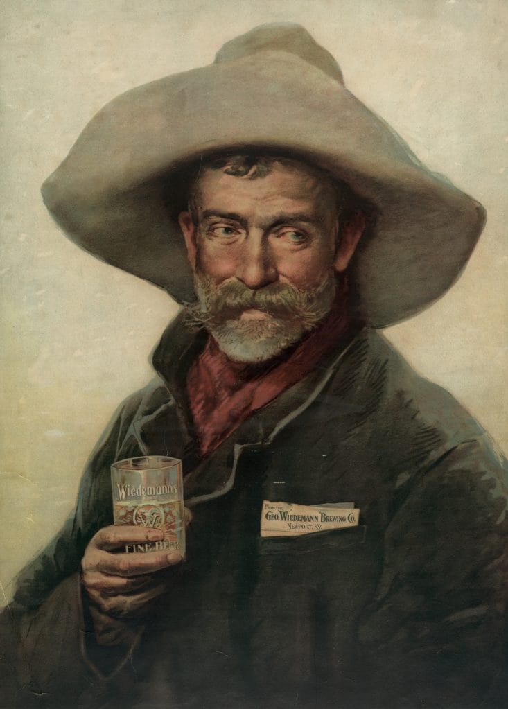 Vintage Cowboy Illustration Cowboy Holding A Cup Of Beer