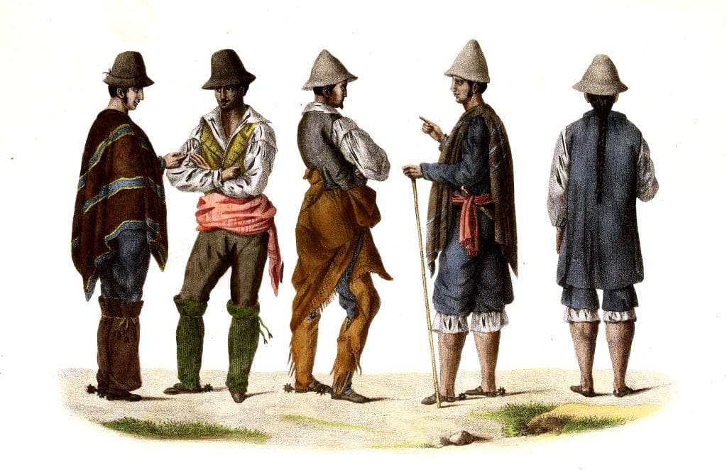 Vintage Illustration Of People From Chili