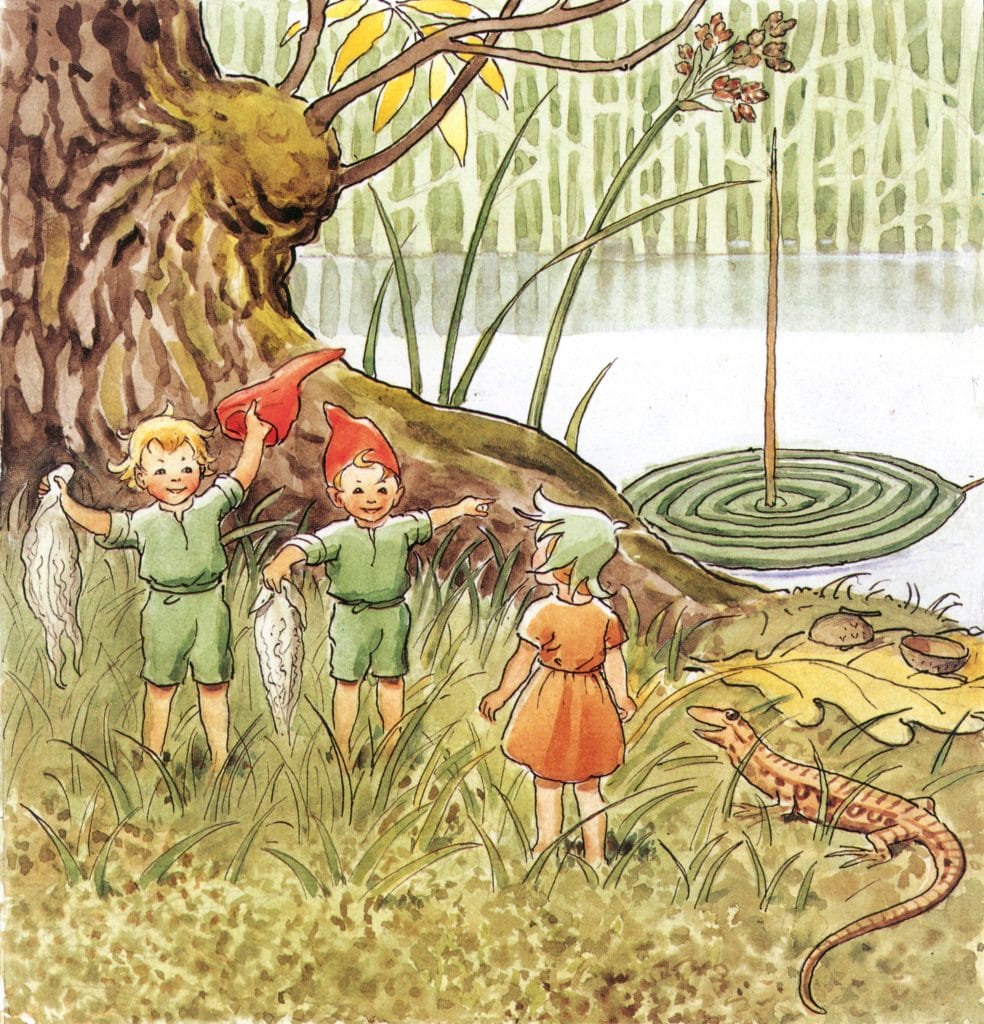 Children Next To A Pond