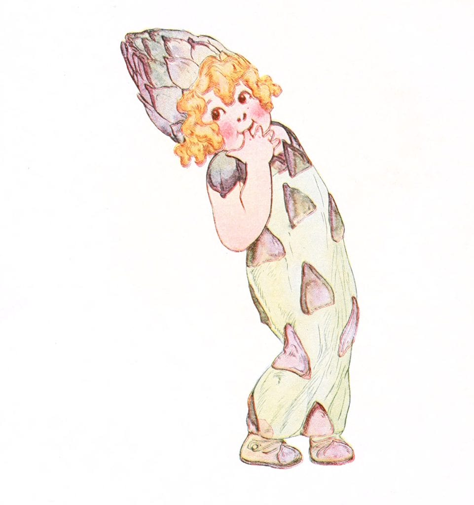 Asparagus Vintage Fairytale Illustration