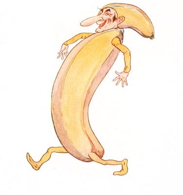 Banana Man Vintage Fairytale Illustration