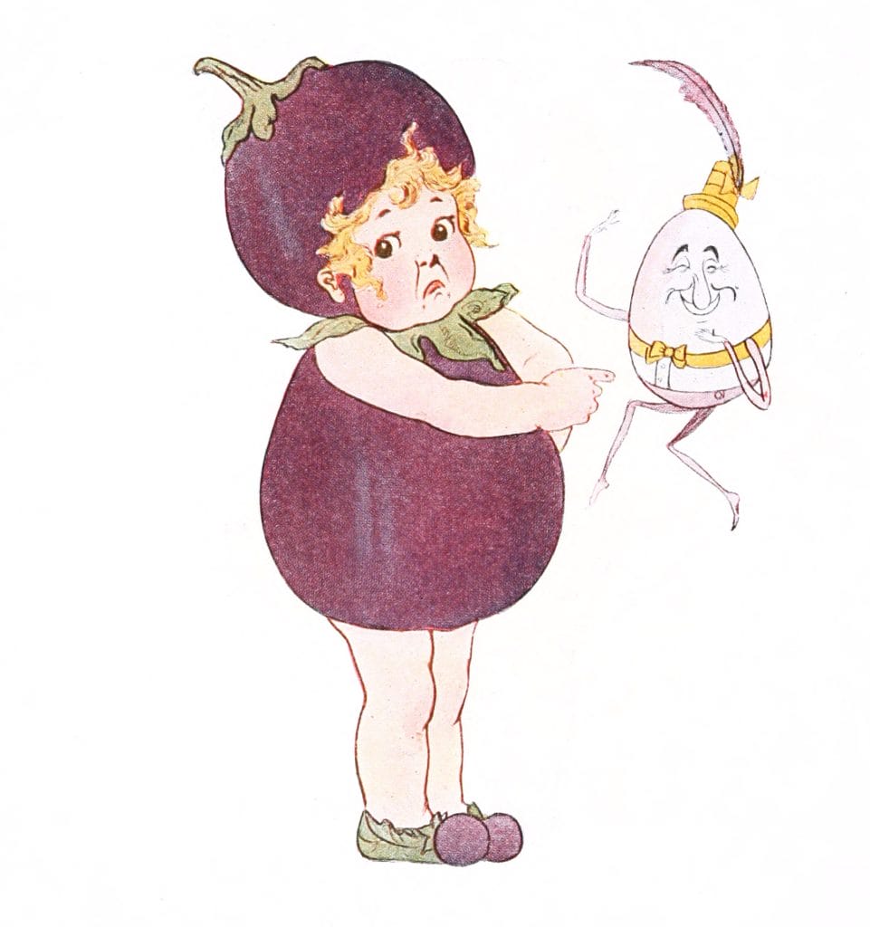 Eggplant Vintage Fairytale Illustration