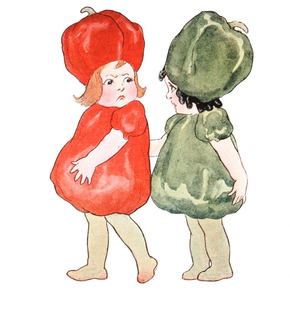 Red Pepper Vintage Fairytale Illustration