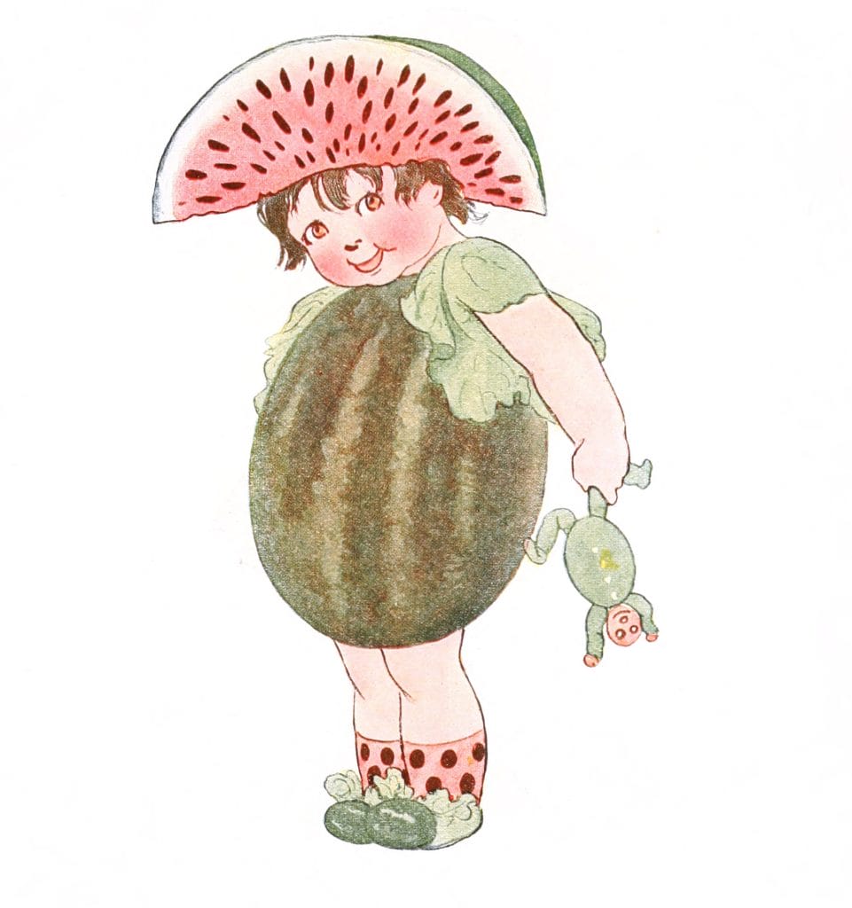 Watermelon Vintage Fairytale Illustration