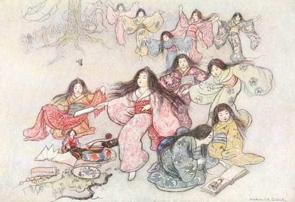 The Mallet Japanese Girls In Kimono Chasing